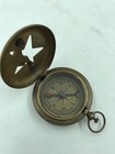 Nautical Antique Brass Sundial Compass Vintage  Solid Brass Aged Patina Finish