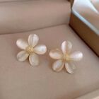 Elegant Women 925 Sterling Silver Opal Fashion Earrings Big Sunflower Stud 1269