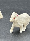 Vintage Celluloid Animals Sheep Rhinestone   Jeweled Eyes Japan