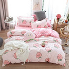 Cartoon Duvet Cover Set Twin Pink Peach Bedding Set Kid Kawaii Bedding Set Girl 