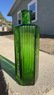 Vintage Green Hexagonal 6 Sided Ribbed  not To Be Taken  Poison Bottle