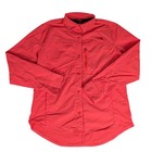 The North Face Womens Coral Red Long Sleeve Button Up Hiking Shirt Zip Pocket M