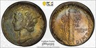 1937 Mercury 10c Silver Dime Pcgs Ms 65 Rainbow Toned