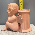 Vtg Terracotta Cherub Angel Planter 6    Sitting Cross Legs Made Usa In Vgc 
