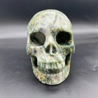 4 72   Natural Green Mica Hand Carved Crystal Skull Realistic Healing 1pc