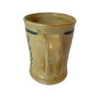 Stoneware Pottery Mug Blue Tan 8oz Cottagecore Farmhouse Prairie Patriotic Folk