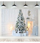10x8 Ft Christmas Backdrop Photography Indoor Tree Fireplace Studio Props
