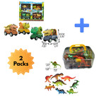 5  Dinosaur Construction Trucks   12pcs Dino Animal Stem Toy Set W  Case
