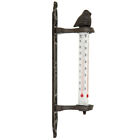 Metal Cast Iron Thermometer Bird Wall Indoor Outdoor Antique Garden Decor New