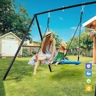 440lbs Heavy Duty Metal Swing Set 40  Saucer Swing Backyard Kids Outdoor Playset