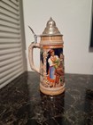 Vintage Handarbeit Gerzit Gerz German Lidded Ceramic Beer Stein