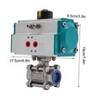 1  Inch Pneumatic Air Actuated Stainless Ball Valve Single Acting Spring Return