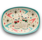 Atomic Cats Retro Platter Holt Howard Vintage Inspired Christmas 1950s 60s Plate