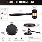 Judge Gavel Wood Mallet Sound Block Base Courtroom Auction Meeting Decor Set New