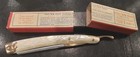 Rare   Vintage Dubl Duck  goldedge  Pearl Straight Razor 5 8 With Box