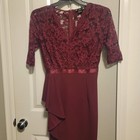 Missmay Vintage Floral Lace Ruffle Half Sleeve Evening Party Formal Long Dress M