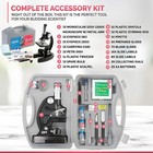 Amscope 48pc 120x-1200x Starter Compound Microscope Science Kit For Kids   Book