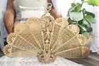48  Vintage Brass Art Nouveau Lady Fireplace Screen art Deco Peacock Hearth Fan