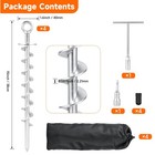 Ground Anchors Screw In     4 Pack Spiral Tent Stakes Heavy Duty With Drill Socket