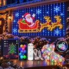 Smart Led Curtain Lights Christmas  400 Rgb Outdoor Wall Display With App Contro