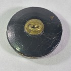 Antique Black Glass Picture Button Dogs Fighting Dog House Gold Luster