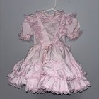 Vintage 4 Miss Quality  Pink Party Dress Layered Skirt Ruffle Bow Pageant Usa