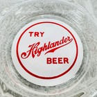 Try Highlander Beer Bar Ashtray Clear Glass Vintage Brewery Square