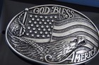 Nocona  God Bless America Buckle  American Flag Belt Buckle  37016
