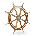 Antique Ship Wheel Large Boat Steering 36  Wooden Nautical Captains Home Decor