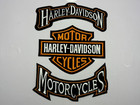 3 Harley Davidson Motorcycle Embroidered Iron On Patch Black Orange Free Ship