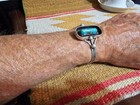     cool Old Pawn Navajo 50-60s Turquoise Shadowbox Sterling Cuff Bracelet