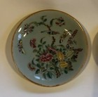          Antique Chinese 19thc Celadon Enamelled  Plate Birds   Butterflies