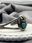Vintage Navajo Handmade Sterling Silver Turquoise Cuff Bracelet 