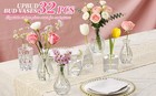 Clear Glass Bud Vases In Bulk  Small Vintage Bud Vase Set For Flowers  Mini