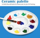 Artist Ceramic Palette  11 Well Round Porcelain Watercolor Paint Palette For    