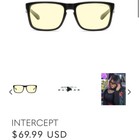Gunnar  Video Gaming Computer Glasses  70 Retail Intercept Onyx Black Frame