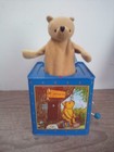 Vintage Winnie The Pooh Musical Jack-in-the-box Blue Metal Tin Classic Pooh Toy