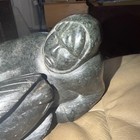 Vintage Inuit Soapstone Sculpture Carving Unsigned sell As Is  9x6x4