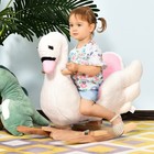 Qaba Plush Kids Ride On Toy Rocking Horse Swan Style Animal Rocker Seat Gift