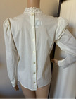 Vtg Scott Mcclintock Ivory Victorian Prairie Blouse 8 Lace Detail