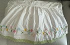 Pottery Barn Kids Floral Embroidered   Gingham Bed Skirt Sz Crib