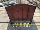 Antique Cast Iron Fireplace Wood coal Basket Firebox Rotating Grate Insert
