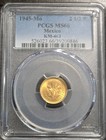 1945 Mexico Gold 2 1 2 Pesos Graded By Pcgs Ms66