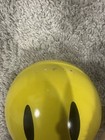 Yellow Happy Smiley Face Emoji Coin Money Piggy Bank Metal Tin Vintage 70 s