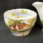 Vintage Shelley Old Mill Creamer And Sugar Set English Fine Bone China 13669