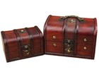 Wooden Box With Lid Vintage Lock Key Jewelry Small Large Slide Storage Memory In
