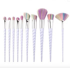 Unicorn Makeup Brush Set Multicolored Bristles Cosmetic Brush Set 10pc