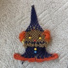 Vintage Macrame Clown 1970s Handmade Wall Hanging