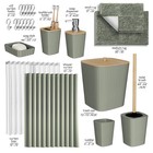Bathroom Accessories Set 22pc Shower Curtain Rugs Trash Can Sage Green Clara