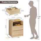 Night Stand With Charging Station   Led Light  2 Handleless Drawers End Table 